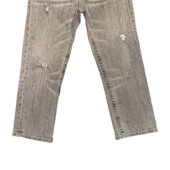 Miss Me JPB5014-5 Boyfriend Crop Womens Jeans 28 25 Gray Distressed Splatter - Picture 4 of 8